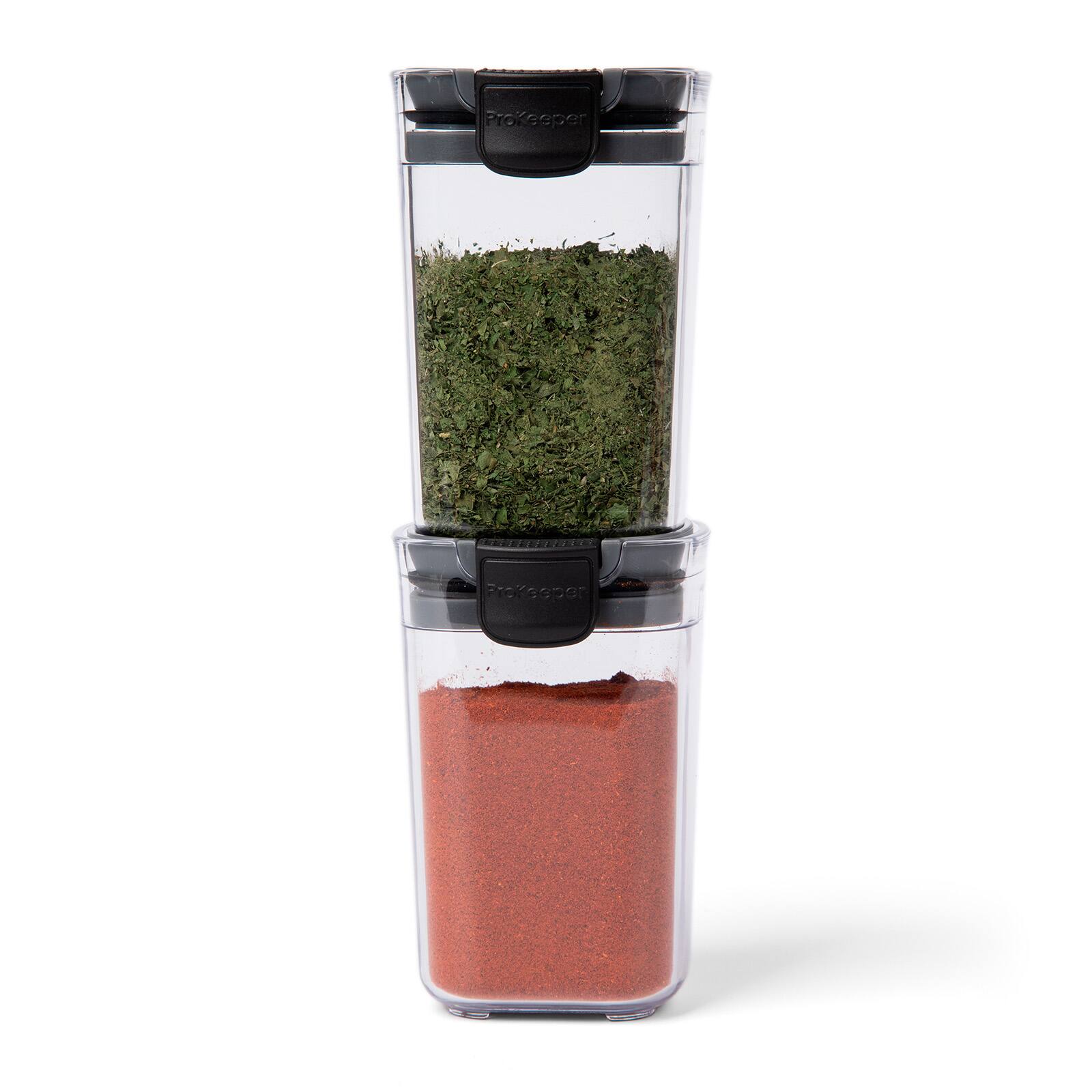 Alt View 4. Progressive International - ProKeeper+ Airtight Seasoning Storage Containers, Set of 2, Clear Plastic - Clear.