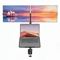 Black Triple Arms Adjustable Monitor Arm