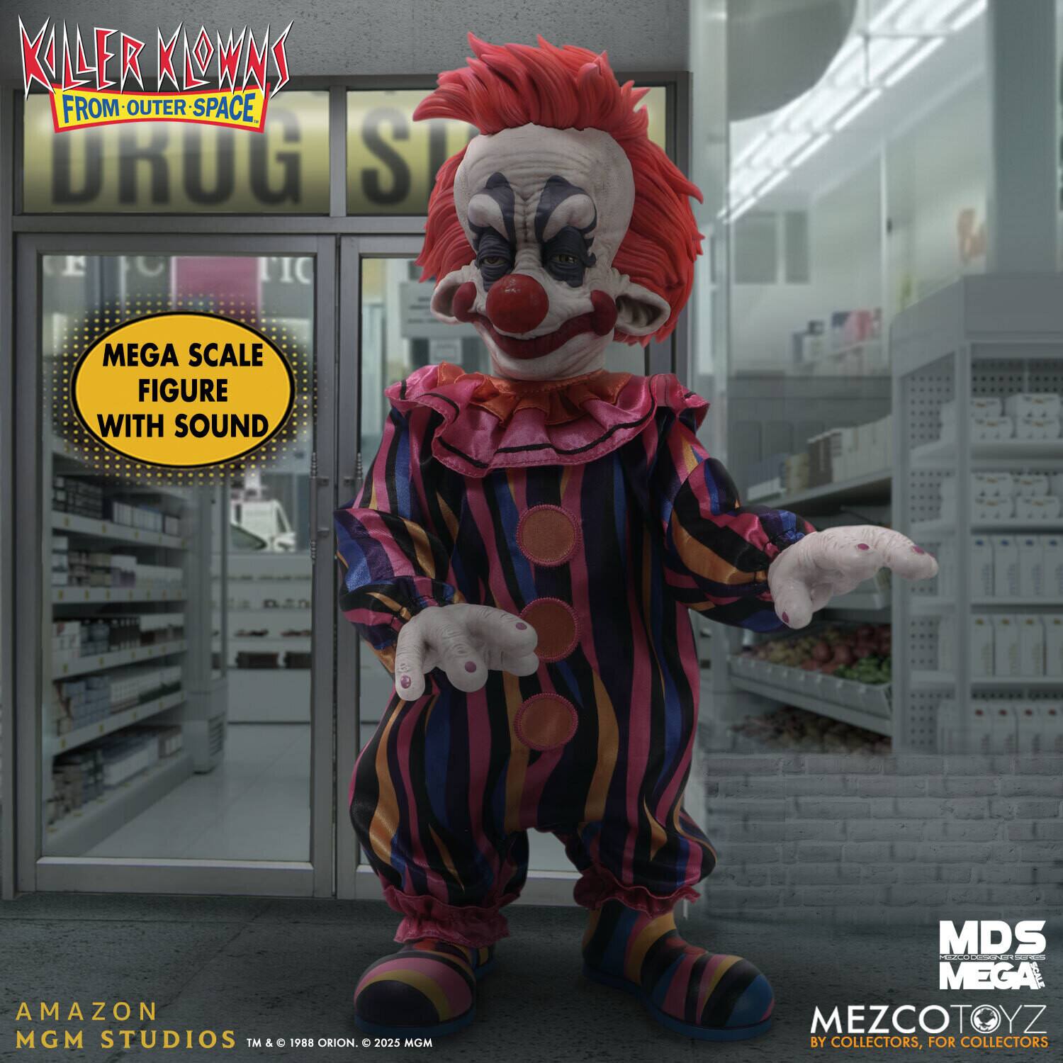 Killer Klowns from Outer Space

Mega Scale Figure with Sound

Amazon MGM Studios TM & © 1988 Orion. © 2025 MGM

MDS Mega

MezcoToyz by Collectors, for Collectors