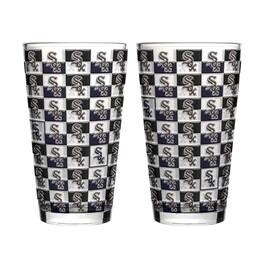 Logo Brands - Chicago White Sox Two-Pack Gridiron Stained 16oz. Pint Glass Set - Multicolor