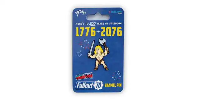 Funko
Kinicorn.com
HERE'S TO 300 YEARS OF FREEDOM!
1776 - 2076
2019 EXCLUSIVE NEW YORK COMIC CON
FALLOUT 76 ENAMEL PIN