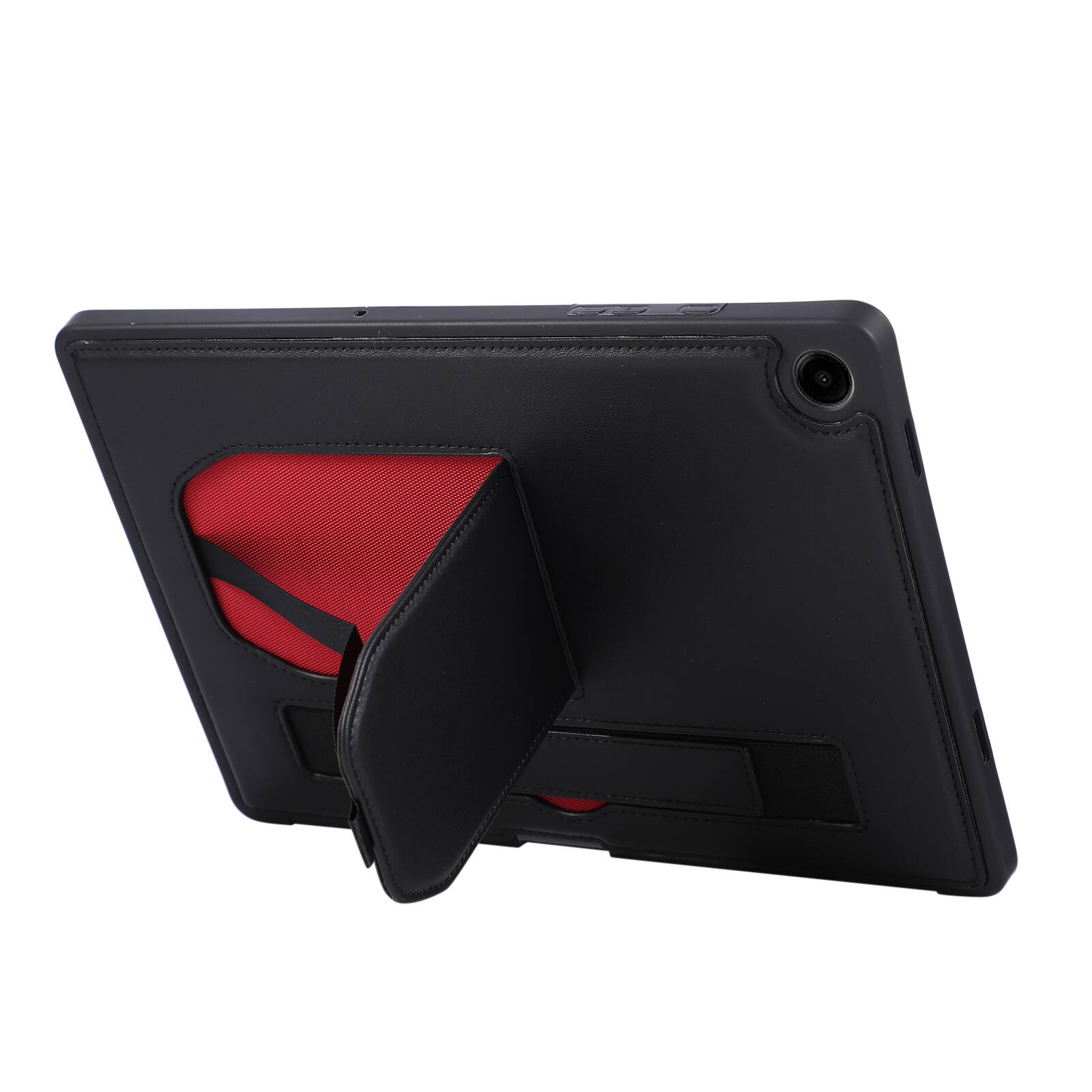 Alt View 1. Dteck - Shockproof Case for Samsung Galaxy Tab A11+ with Hand Strap and Foldable Kickstand, PU Leather TPU Protective Cover - Black.