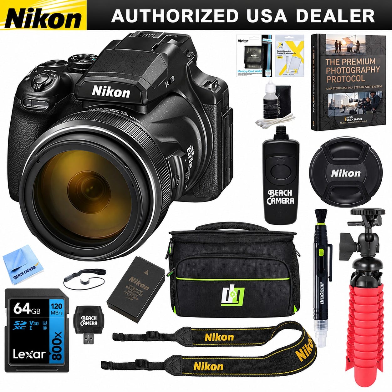 Nikon AUTHORIZED USA DEALER

Vivitar Less THE PREMIUM PHOTOGRAPHY PROTOCOL A MASTERCLASS IN A STEP-BY-STEP SYSTEM

Nikon BEACH CAMERA 64GB 120 MB/s V30 U XC I X Lexar 800x

Nikon LIZHOLMA 100 NO START

Nikon