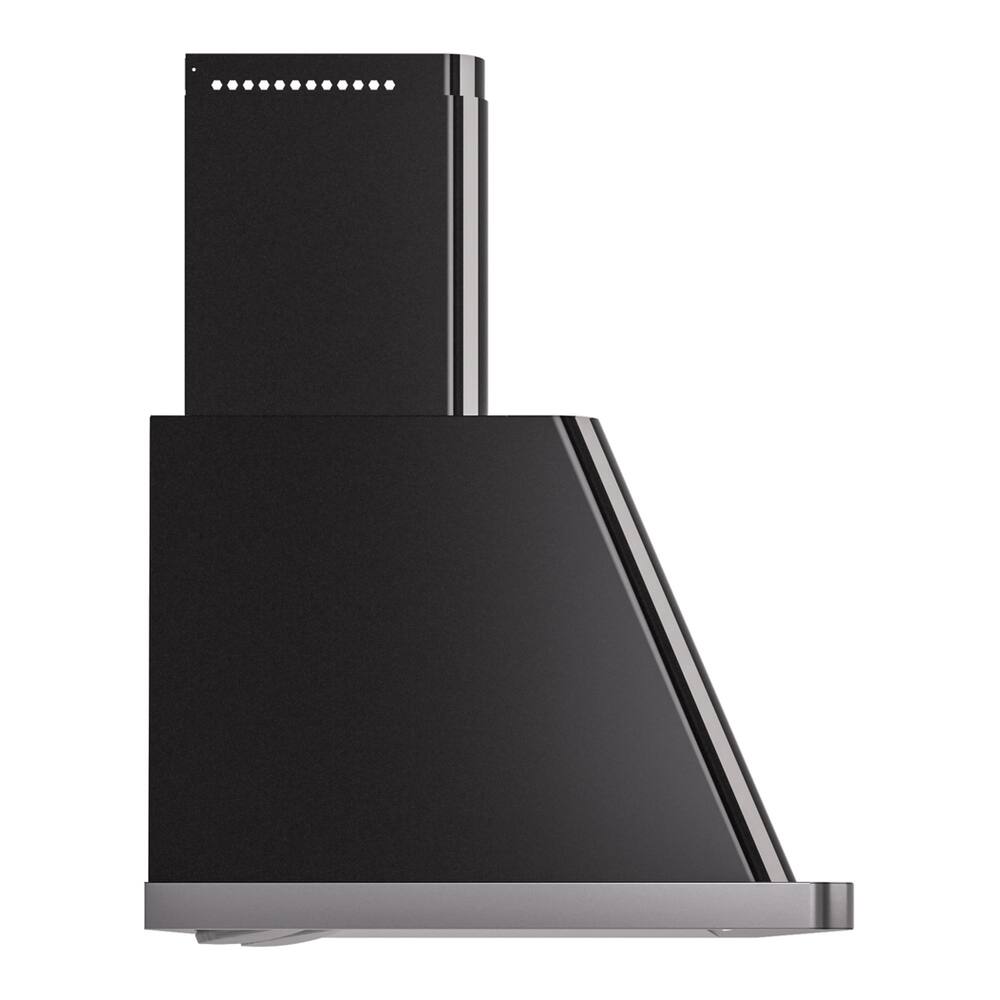 Alt View 3. ILVE - ILVE Majestic II 60 inch Ducted Wall Mount Range Hood with 850 CFM (Glossy Black) - Glossy Black.