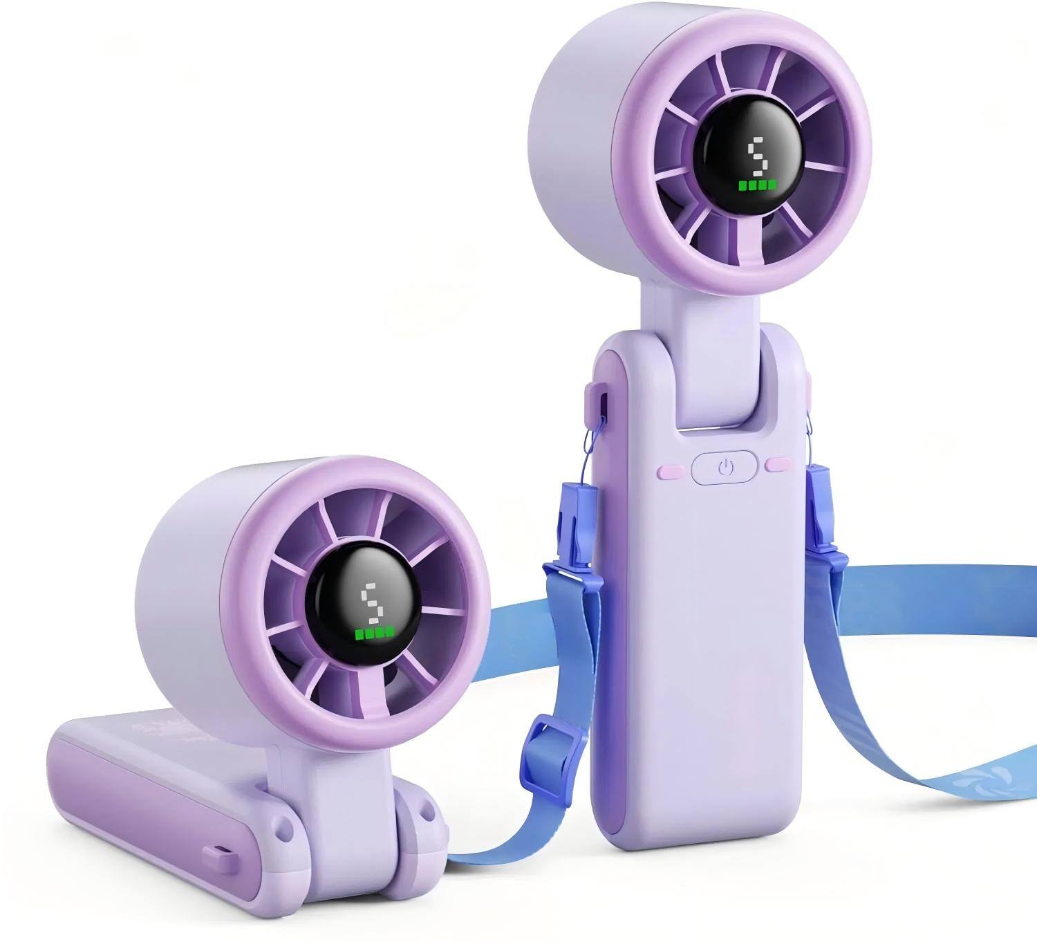 Front. BEARSOLIM - 5 Gear Wind, Battery Operated, Up to 12 Working Hours, 3 IN 1 Hand Fan with Air Turbo Tech Cooling Fan - Provence Garde.