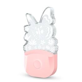 Jandcase - 0.5W Plug-in Night Light, RGB Color Changing, Butterfly Acrylic Design, Color Memory, Dusk-to-Dawn Sensor - Pink