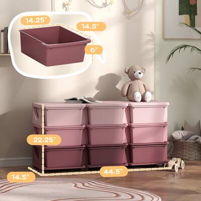 pink dresser for kids Jenny Lind 54" Dyed Lilac Rose Wood Wide 7-Drawer Make wishes come true with this lovely pink seven pink dresser kids sold on