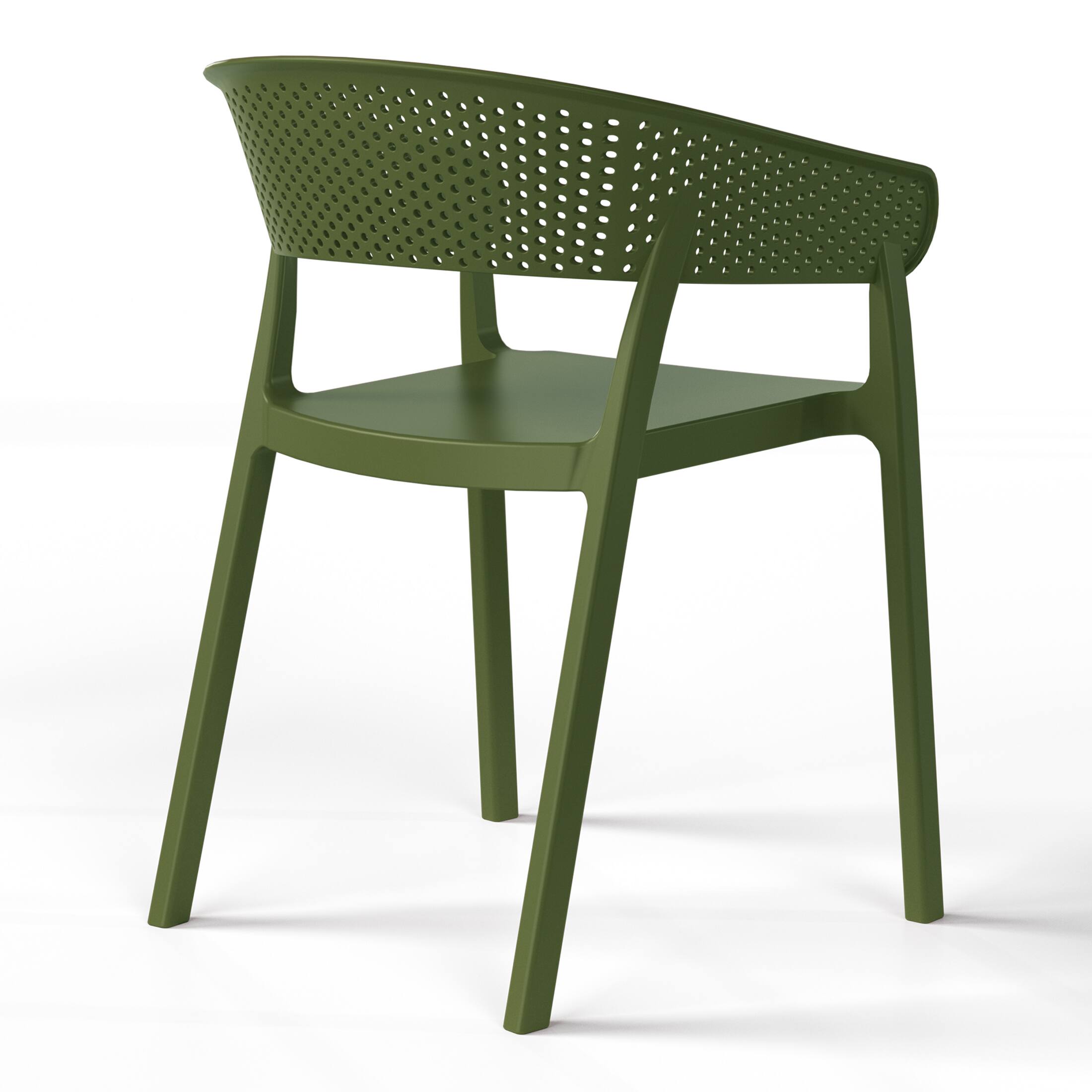 Alt View 2. WestinTrends - WestinTrends Playa 5-Piece Outdoor Resin Square Patio Dining Table Set with Stackable Patio Dining Chairs - Olive Green.