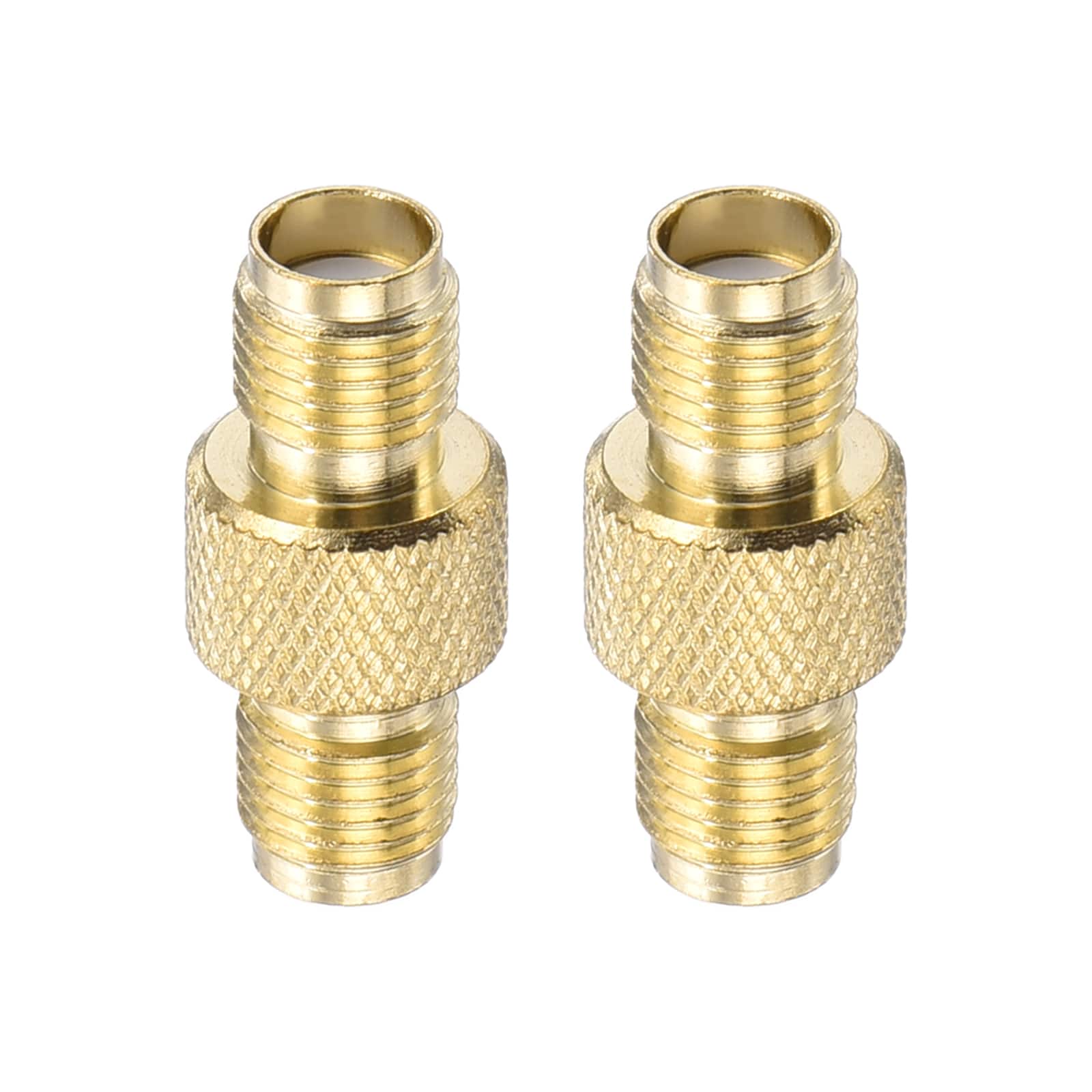 Unique Bargains - 2pcs SMA to BNC Coax Connector, SMA Female to Female Jack 50 Ohm Adapter for Antennas/Signal/Ham Radio/Security Cam - Gold