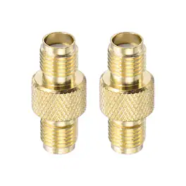 Unique Bargains - 2pcs SMA to BNC Coax Connector, SMA Female to Female Jack 50 Ohm Adapter for Antennas/Signal/Ham Radio/Security Cam - Gold