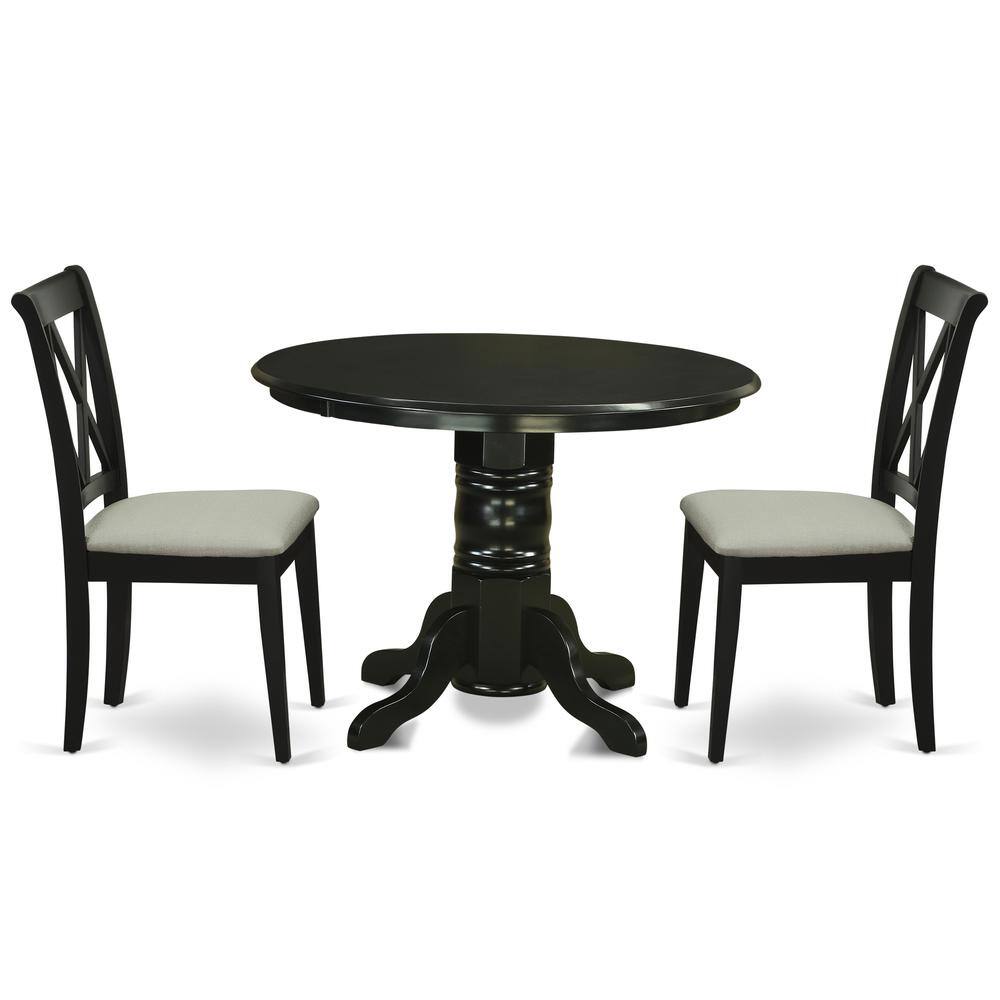 Back. East West Furniture - Dining Room Set Black - Brown.
