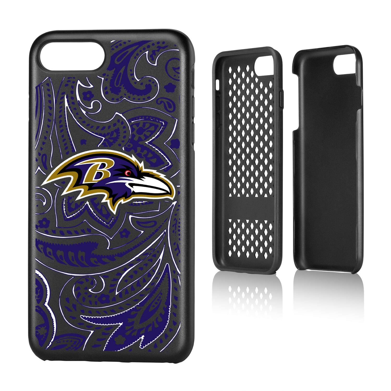 Alt View 3. Keyscaper - Baltimore Ravens iPhone Rugged Paisley Design Case - 16 Pro Max - Multicolor.