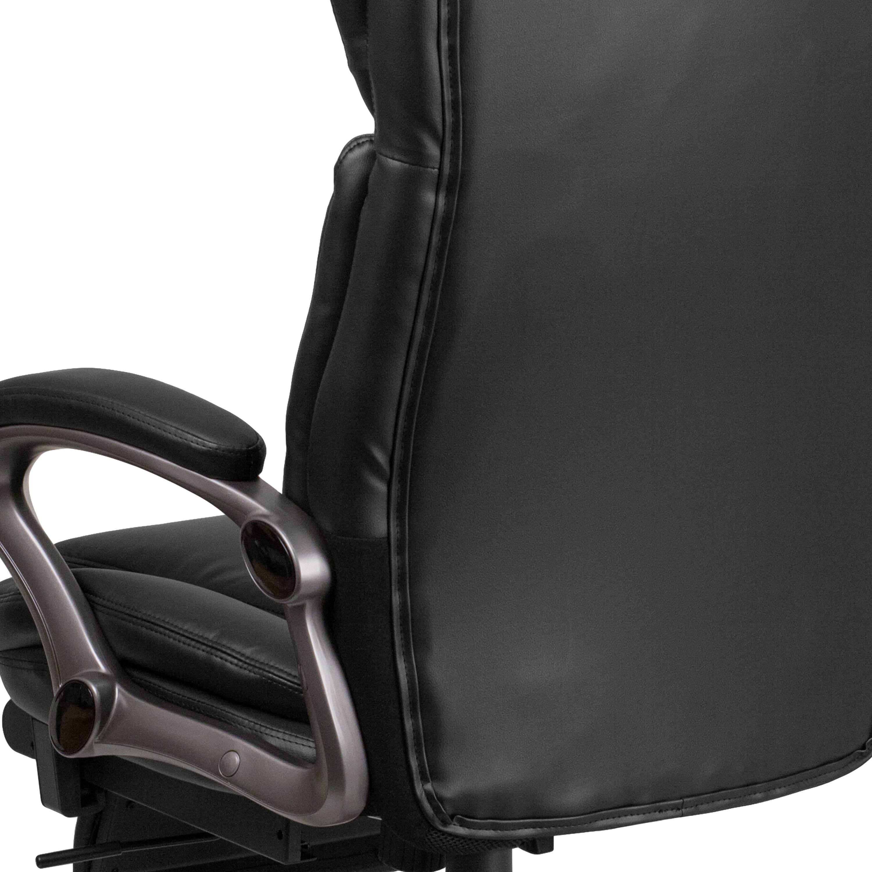 Alt View 9. Emma + Oliver - High Back Leather Executive Reclining Swivel Office Chair with Outer Lumbar Cushion and Arms - Black.