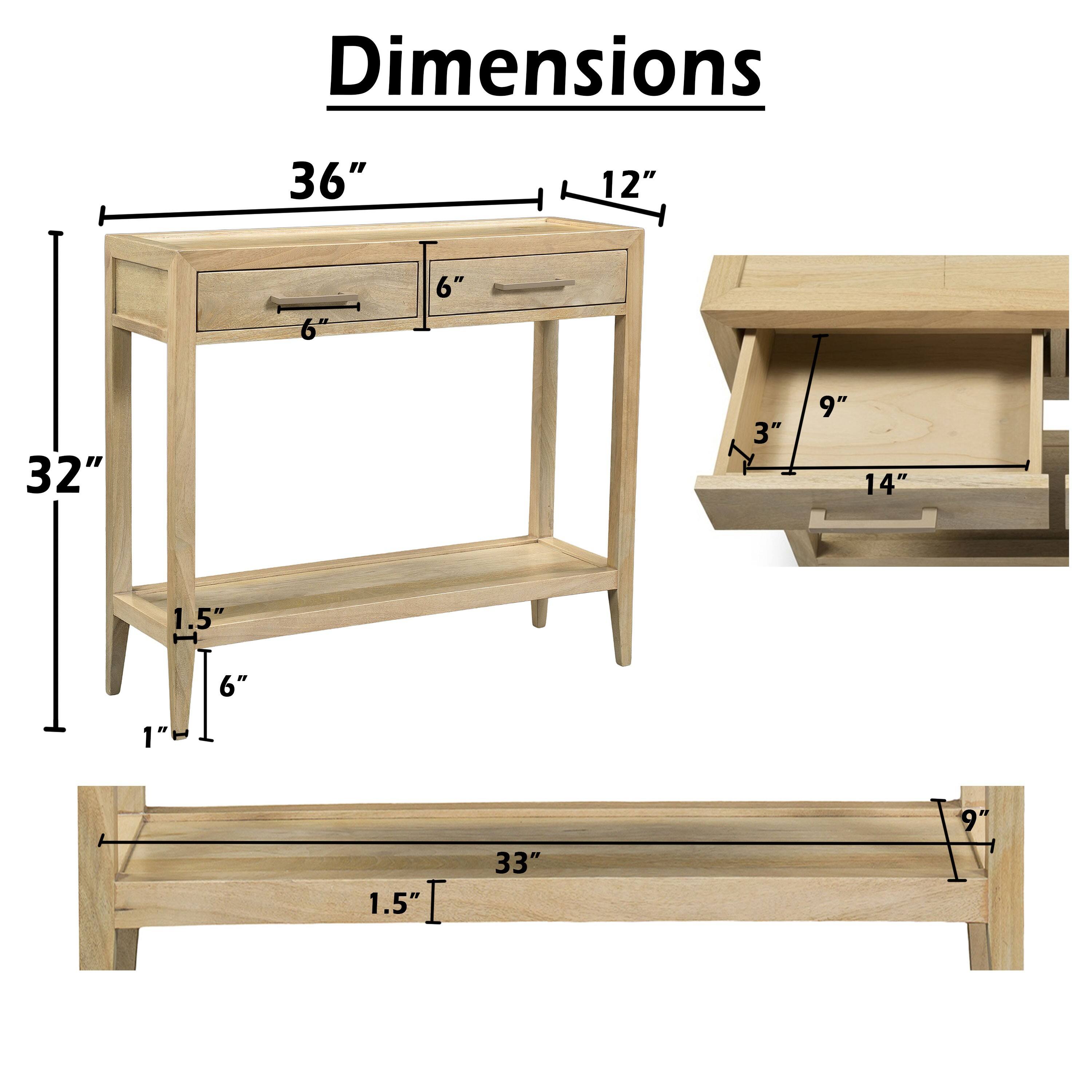 Dimensions: 36" x 12" x 32" x 1.5" x 6" x 1" x 1.5" x 1.5" x 33" x 9" x 14" x 9"