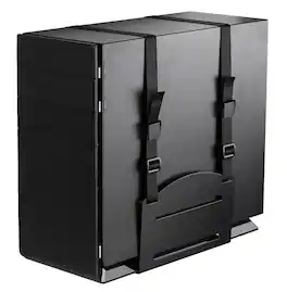 Mount-It! - Heavy-Duty Adjustable Wall Mount CPU Holder Bracket with Secure Straps Fits Most Towers - Black