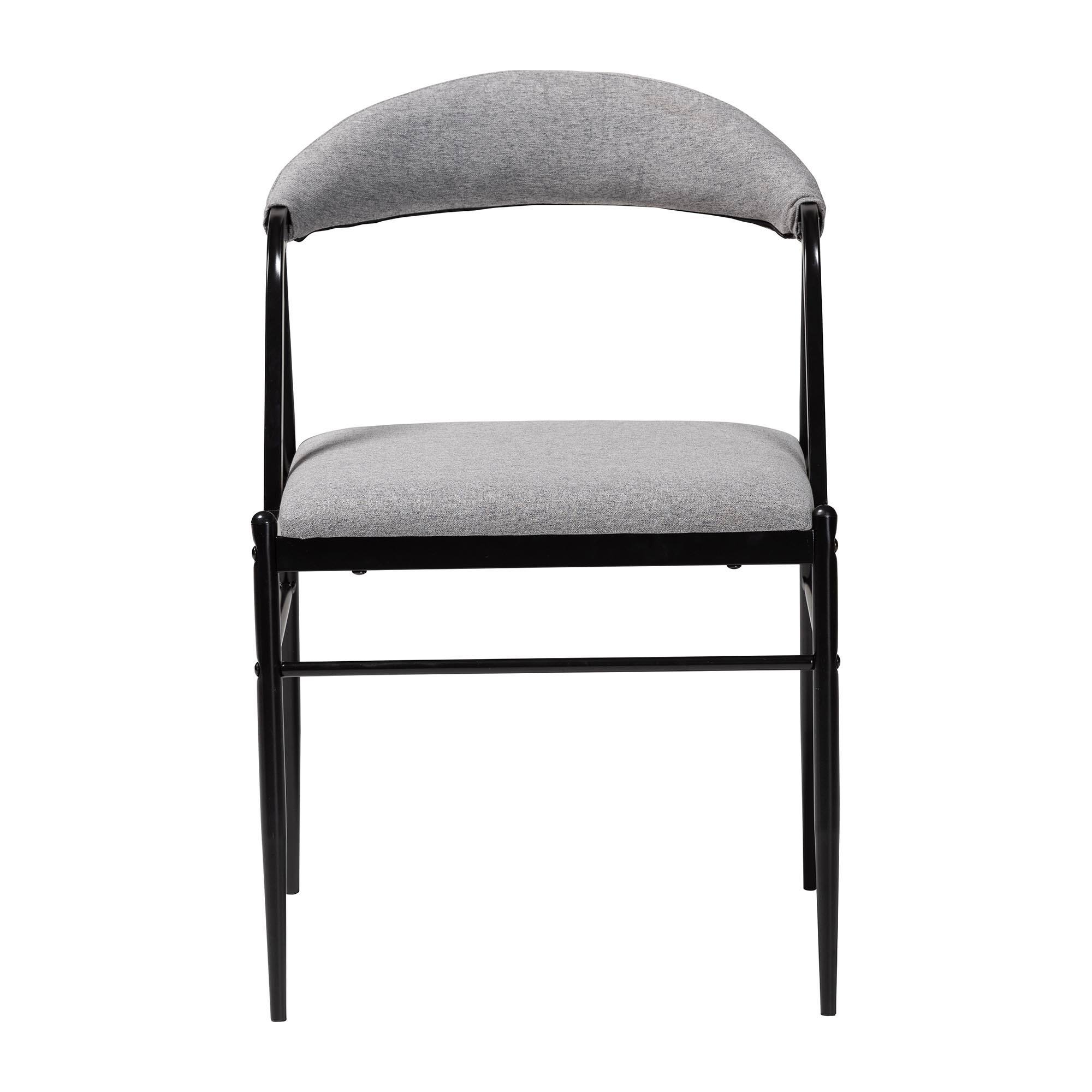 Left. Baxton Studio - Orrin Modern Industrial Fabric and Metal 4-Piece Dining Chair Set - Grey/Black.