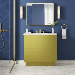 Quantum Bathroom Vanity Basin Included by Modway - White Gold