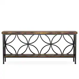 Kadyn - Entryway Table, Console Sofa Table,2-Tier Console Table, 70.9" Industrial Sofa Table Behind Couch - Brown