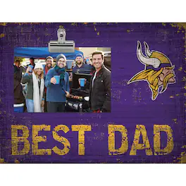 Fan Creations - Minnesota Vikings 8'' x 10.5'' Best Dad Clip Frame - Multicolor