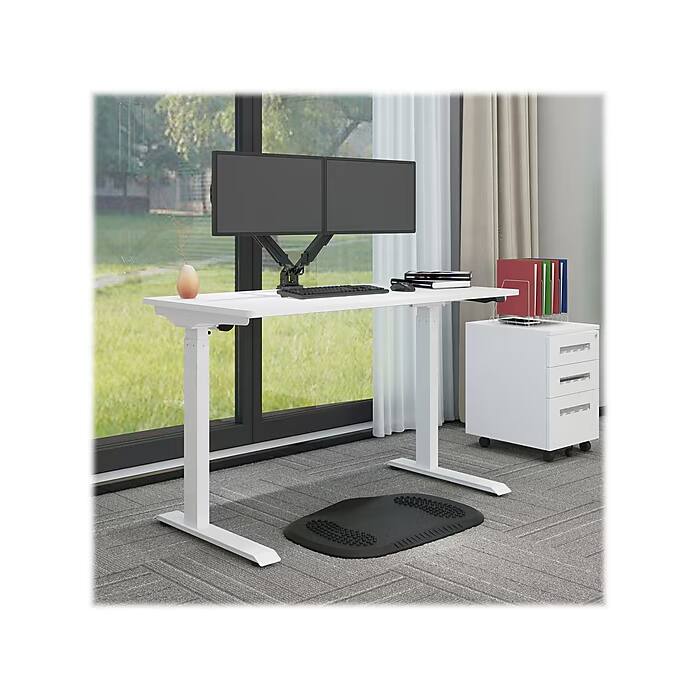 Left. FlexiSpot - FlexiSpot EC9W-E 48"W Electric Height Adjustable Standing Desk, with Basic Up & Down Control Button, White - White.