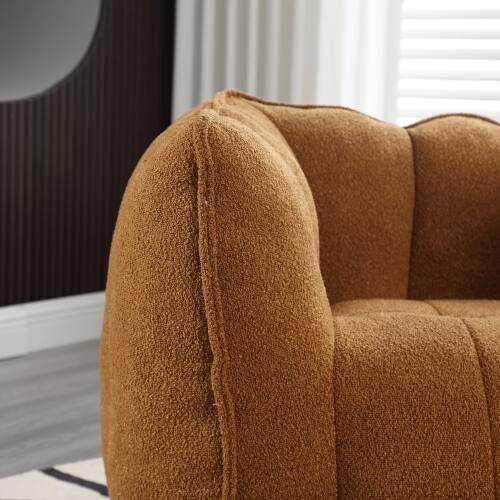 Alt View 4. GOODSILO - Premium Square Bean Bag Sofa with Footstool for Ultimate Relaxation in Living Room and Bedroom - Khaki+Yellow.