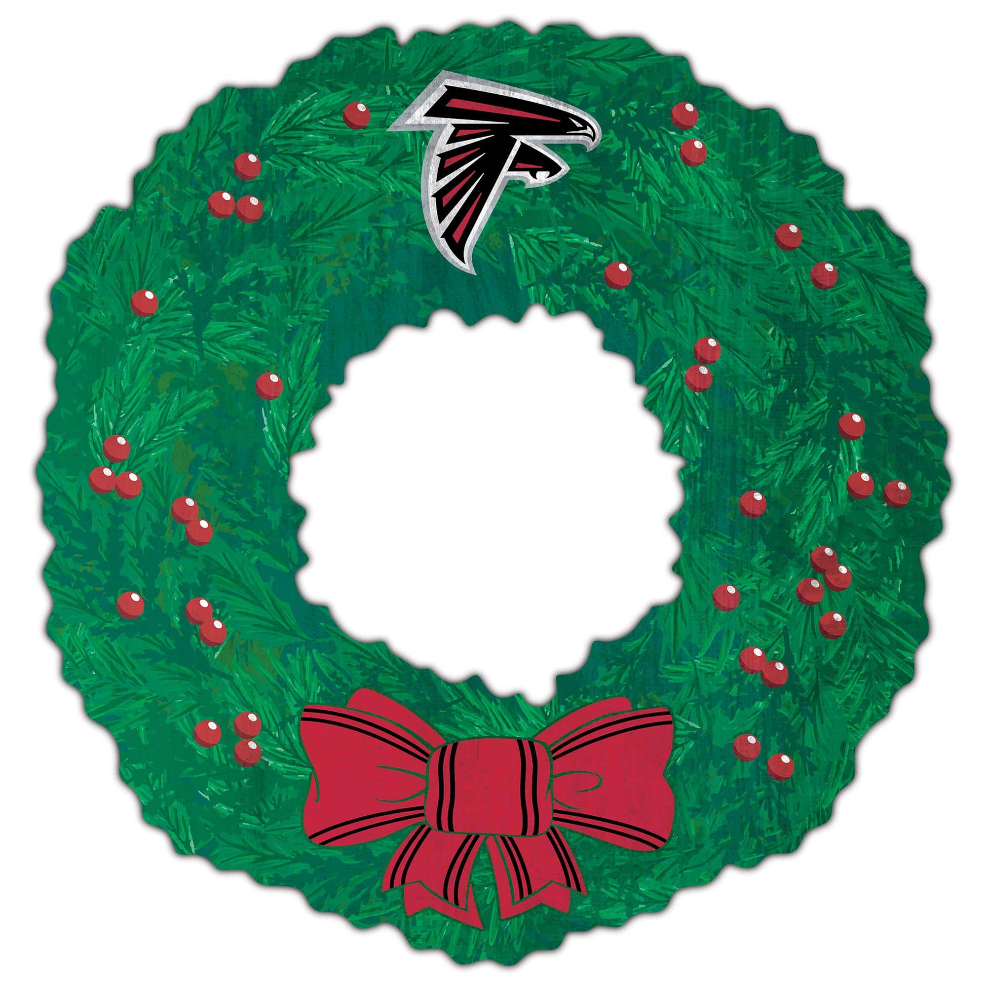 Front. Fan Creations - Atlanta Falcons 16'' Team Wreath Sign - Green.