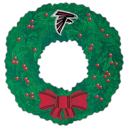 Front. Fan Creations - Atlanta Falcons 16'' Team Wreath Sign - Green.