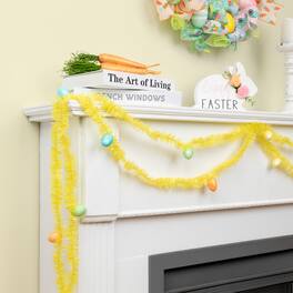 Northlight - Tinsel Garland with Easter Eggs - 25' - Yellow