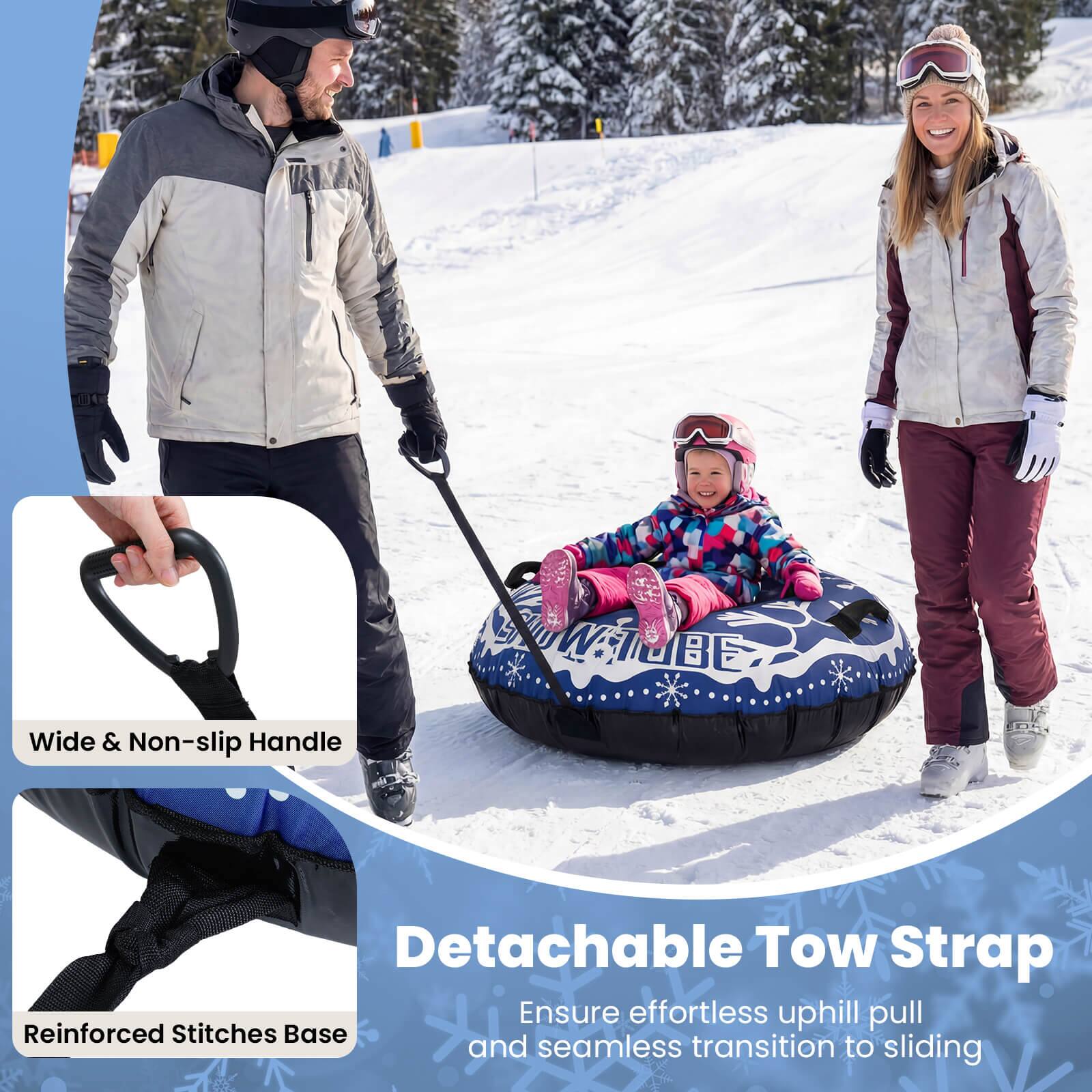 Wide & Non-slip Handle  
SOWTOBE Detachable Tow Strap  
Ensure effortless uphill pull  
Reinforced Stitches Base and seamless transition to sliding