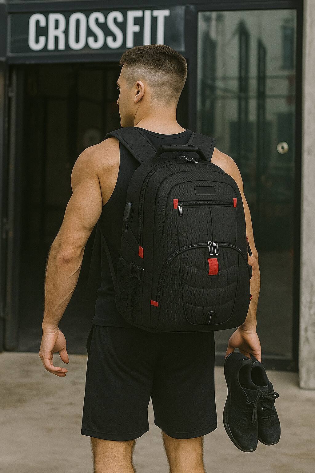 Alt View 18. SaharaCase - Water Resistant Backpack with USB Charging port and fits up to 17.3" laptop - Black.