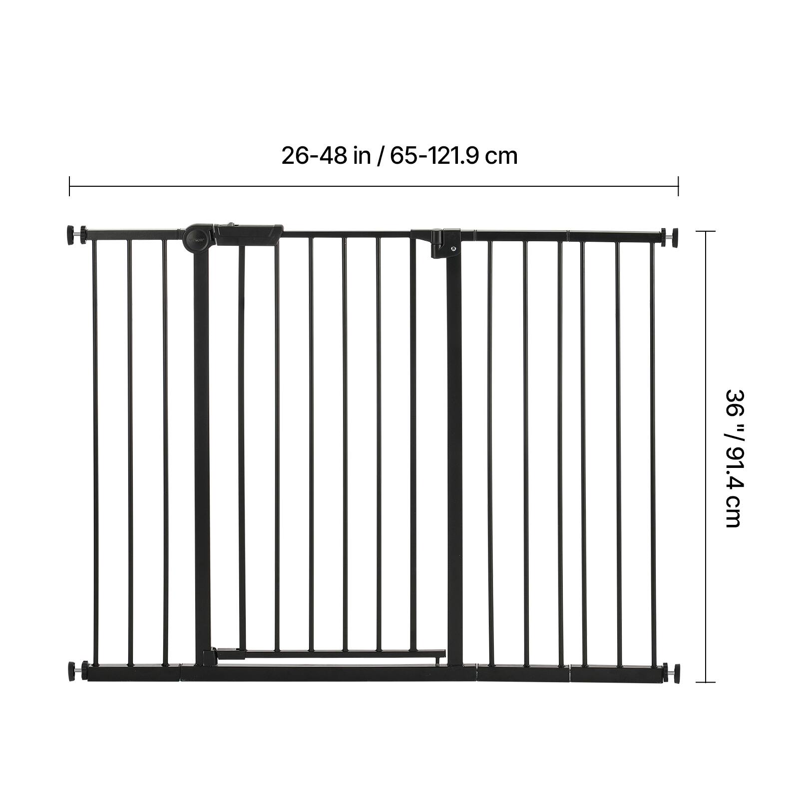 The corrected text is:

26-48 in / 65-121.9 cm  
H 36 in / 91.4 cm