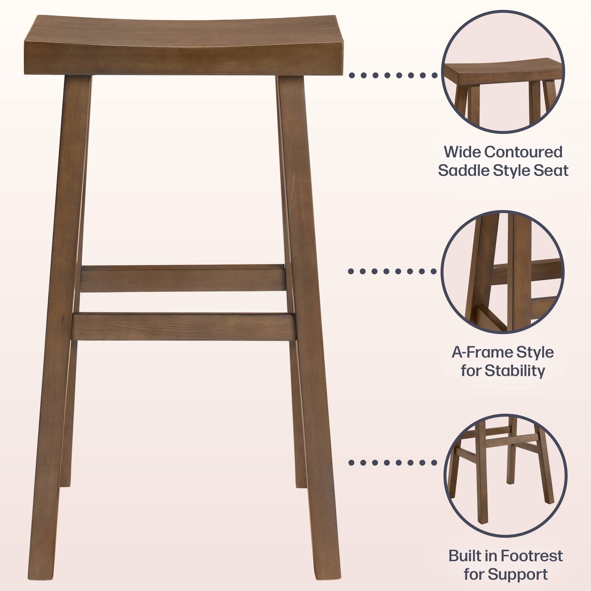Wide Contoured Saddle Style Seat  
A-Frame Style for Stability  
Built in Footrest for Support