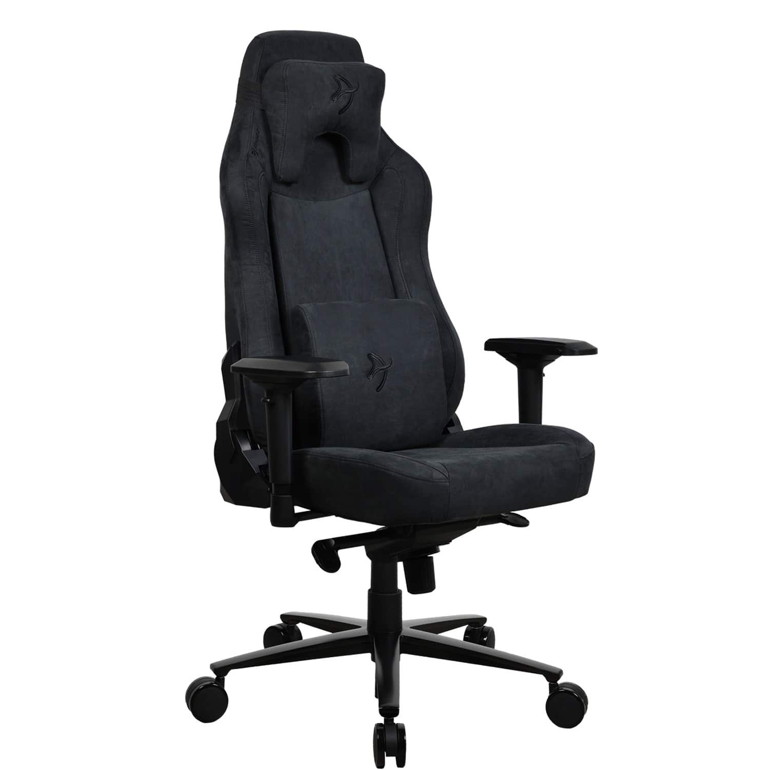 Front. Arozzi - Vernazza Series Top-Tier Premium Supersoft Upholstery Fabric Gaming Chair - Pure Black.