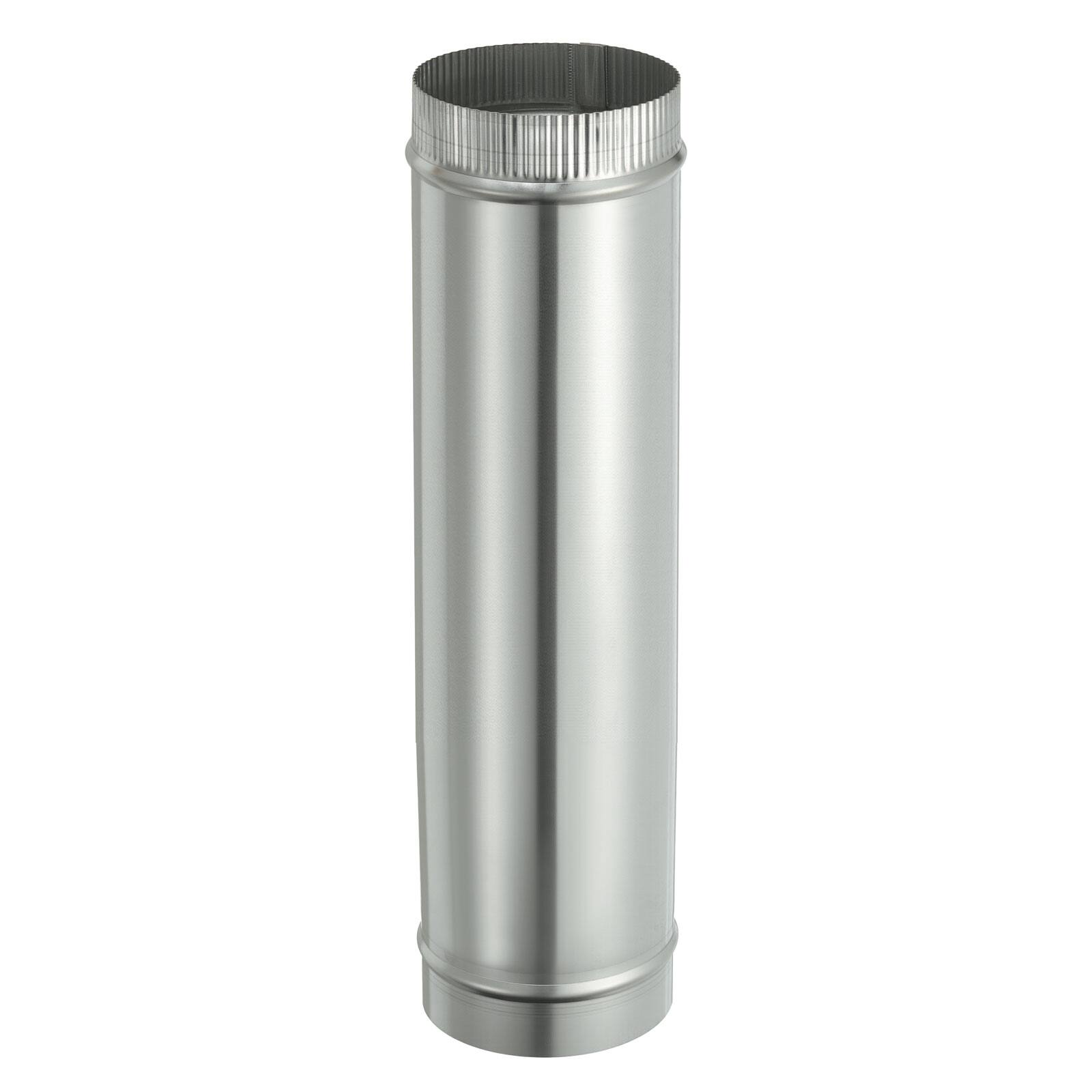 Front. Unique Bargains - 5 x 20 Inch Round Dryer Duct, 1pc Galvanized Steel Crimped Straight Air Vent Duct Extension Coupler Pipe Adapter - Silver.
