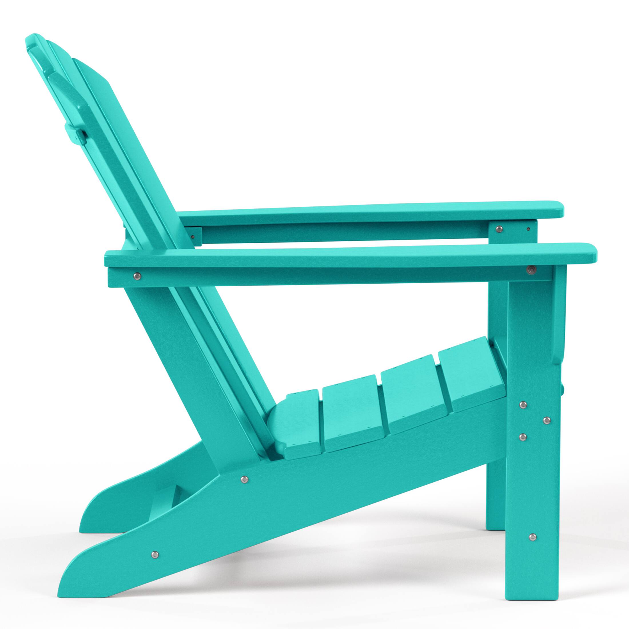 Back. WestinTrends - WestinTrends Dylan Outdoor Adirondack Chair With Ottoman And Side Table 3-Piece Set - Turquoise.