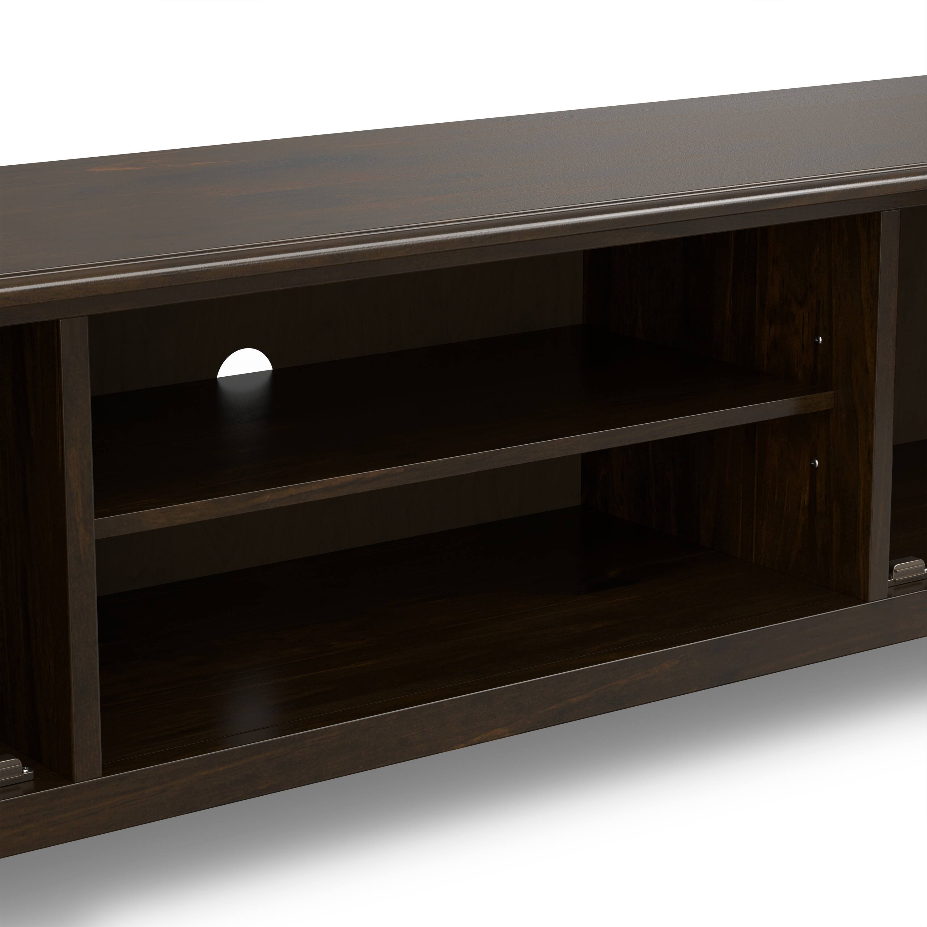 Alt View 5. Simpli Home - Simpli Home Burlington SOLID WOOD 72 inch Wide Transitional TV Media Stand - Mahogany Brown.