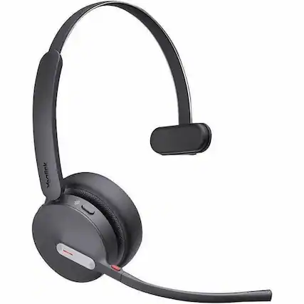 Front. Yealink - Yealink BH70 Headset - Mono - Wireless - Bluetooth - 164 ft - 20 Hz to 20 kHz - Over-the-head - Monaural - Supra-aural - Blue.