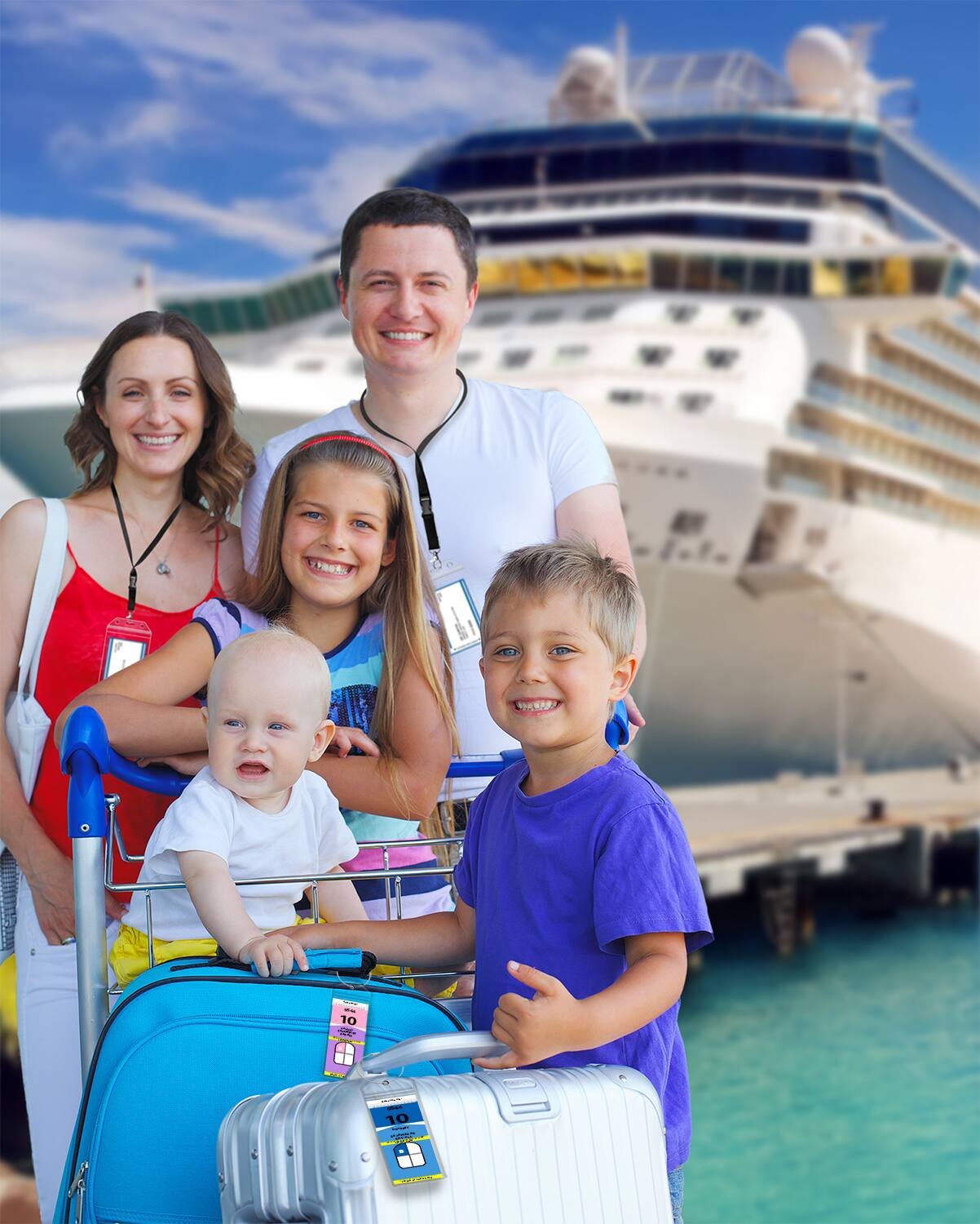 Alt View 2. GreatShield - 8x Cruise Luggage Tag Holder + 4x ID Badge Holder with Lanyard, Cruise Ship for Royal Caribbean & Celebrity - Clear.