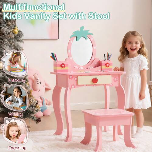 Multifunctional Kids Vanity Set with Stool

- Drawing
- Writing
- Dressing