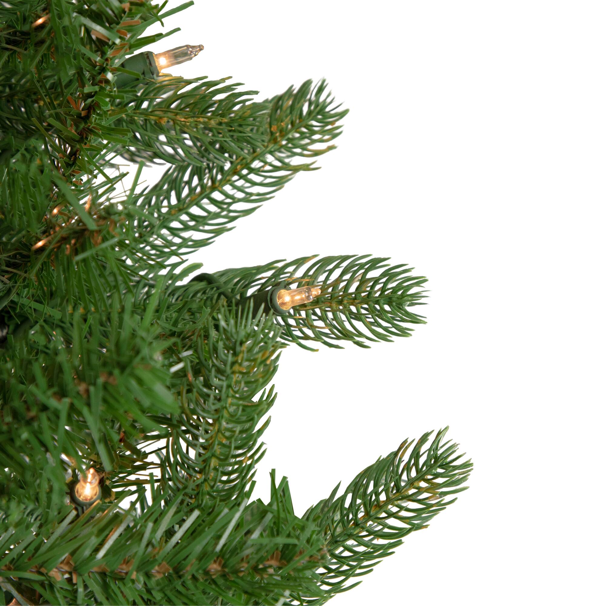 Alt View 2. Northlight - 6.5' Pre-Lit Full Sierra Noble Fir Artificial Christmas Tree, Clear Lights - Green.