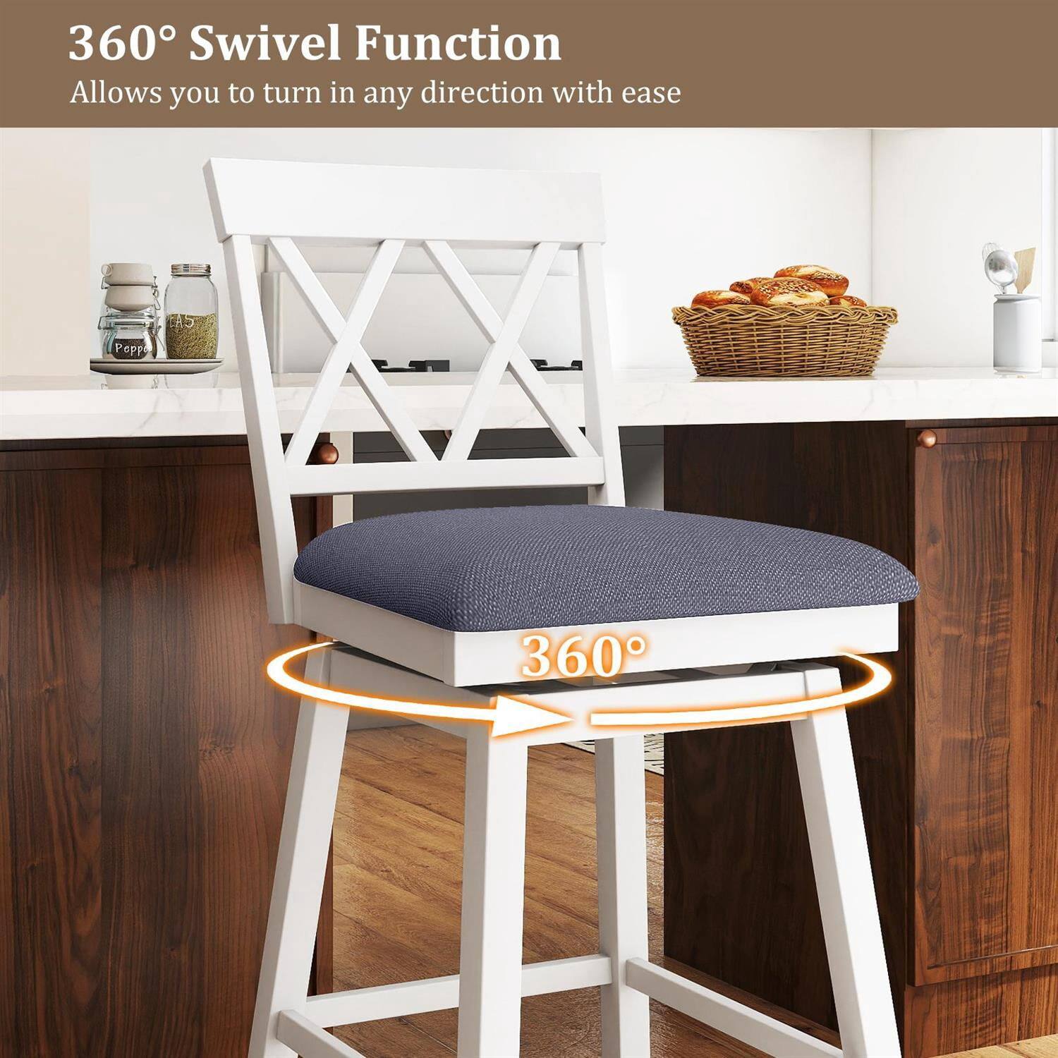 360° Swivel Function  
Allows you to turn in any direction with ease