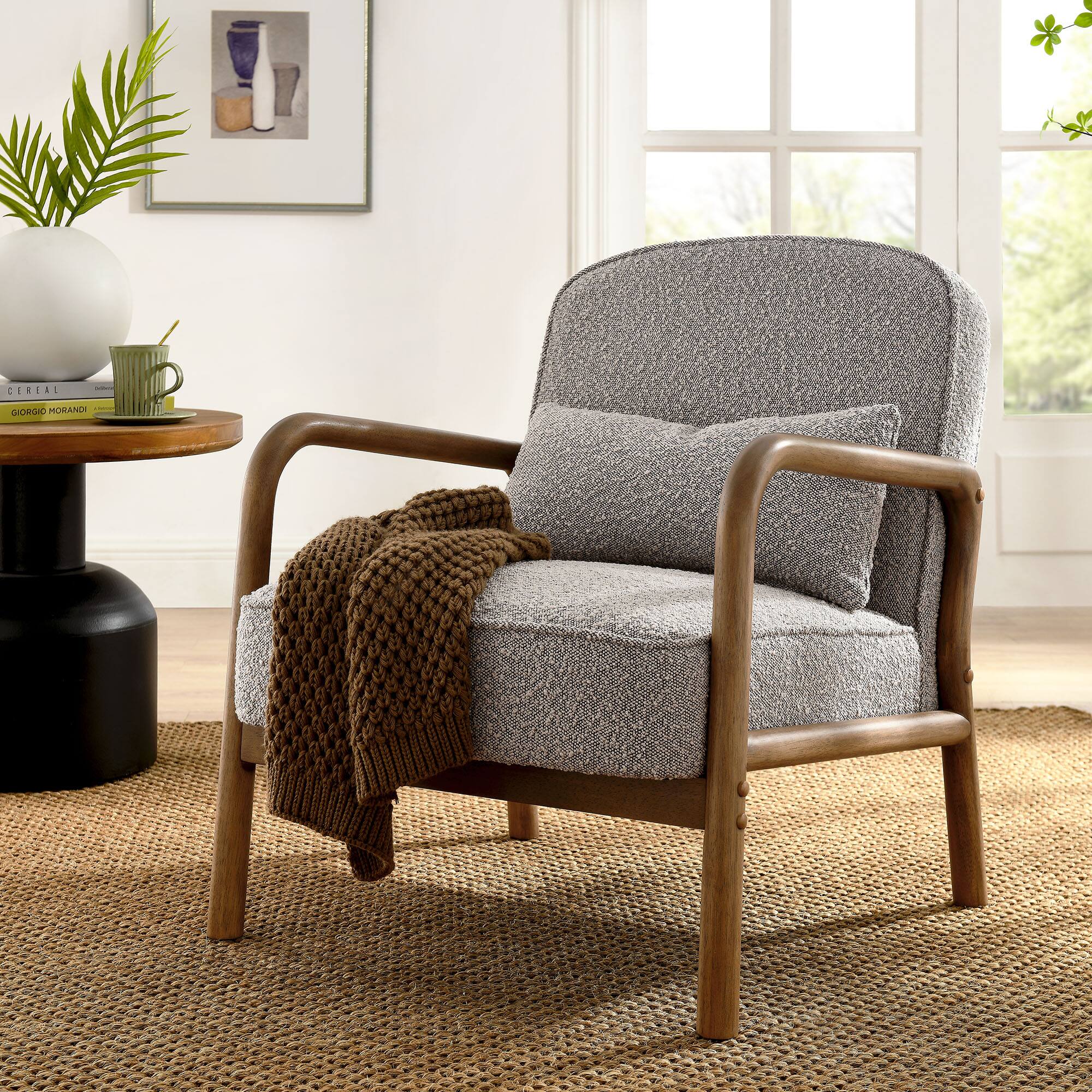 Charlie Boucle Upholstered Armchair by Modway - Taupe