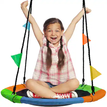 Front. Sorbus - Sorbus 24" Saucer Tree Swing for Kids- 220lbs Outdoor Swing Fun- Tree Glider Therapy Swing.