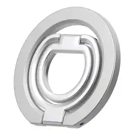 UUCOVER - Magnetic Ring Holder Dual-Side Magnets Gym Phone Ring Grip Rotating Kickstand Compatible with MagSafe Magnetic Car Mount - Silver