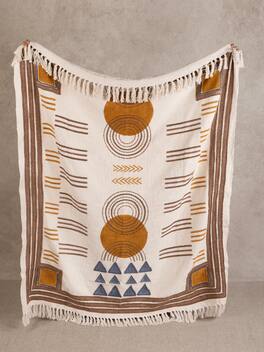 GAURI KOHLI - Aarya Throw Blanket - Shades of beige, brown and blue
