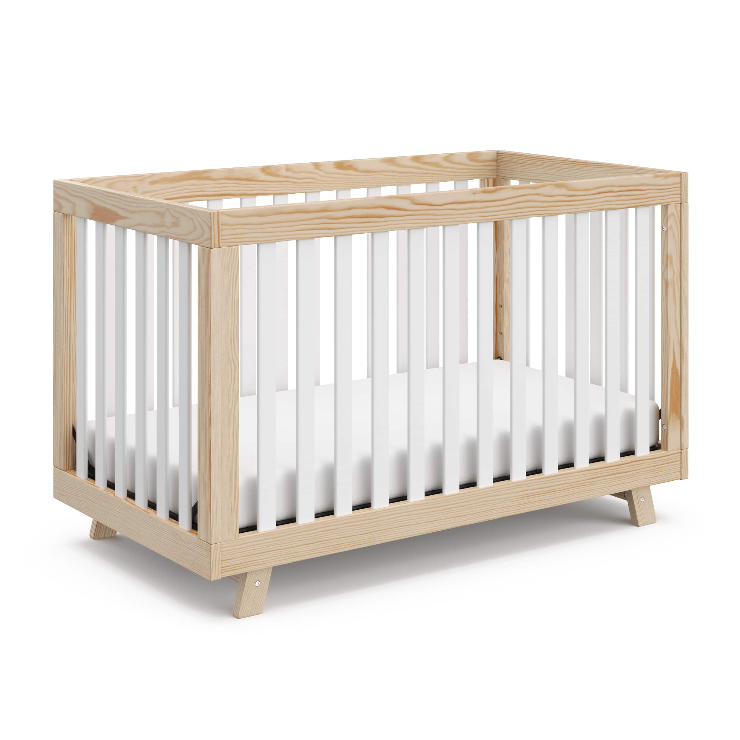 Storkcraft - Beckett 3-in-1 Convertible Crib - Natural/White - Front_Zoom
