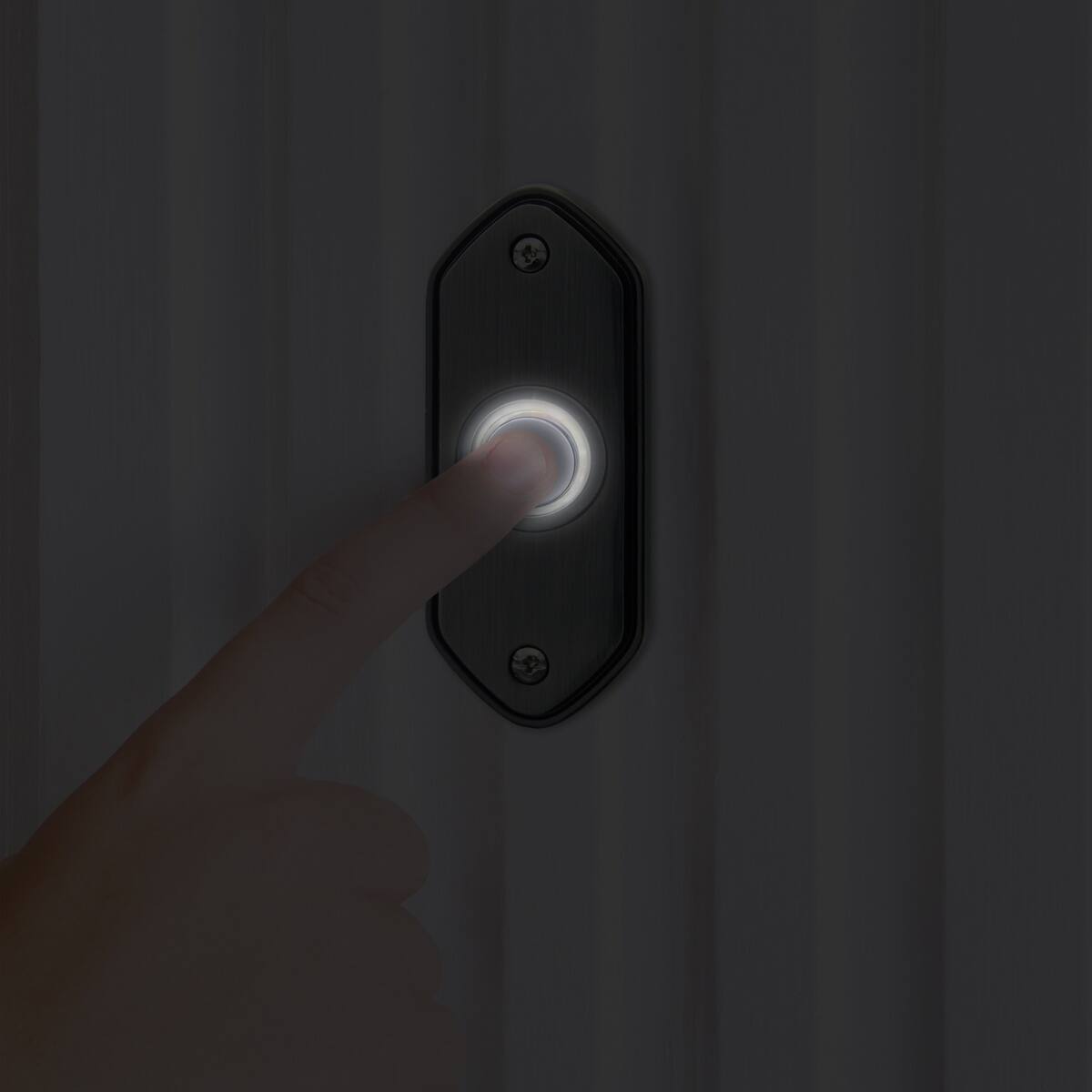 Alt View 1. IQ America - IQ America  Wired Pewter Contemporary Lighted Pushbutton Doorbell - Pewter.