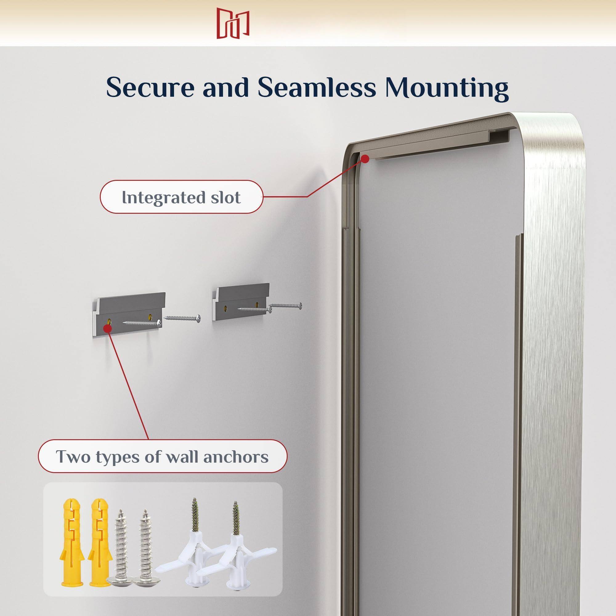 Secure and Seamless Mounting

Integrated slot

Two types of wall anchors