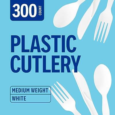 300 COUNT PLASTIC CUTLERY  
MEDIUM WEIGHT WHITE