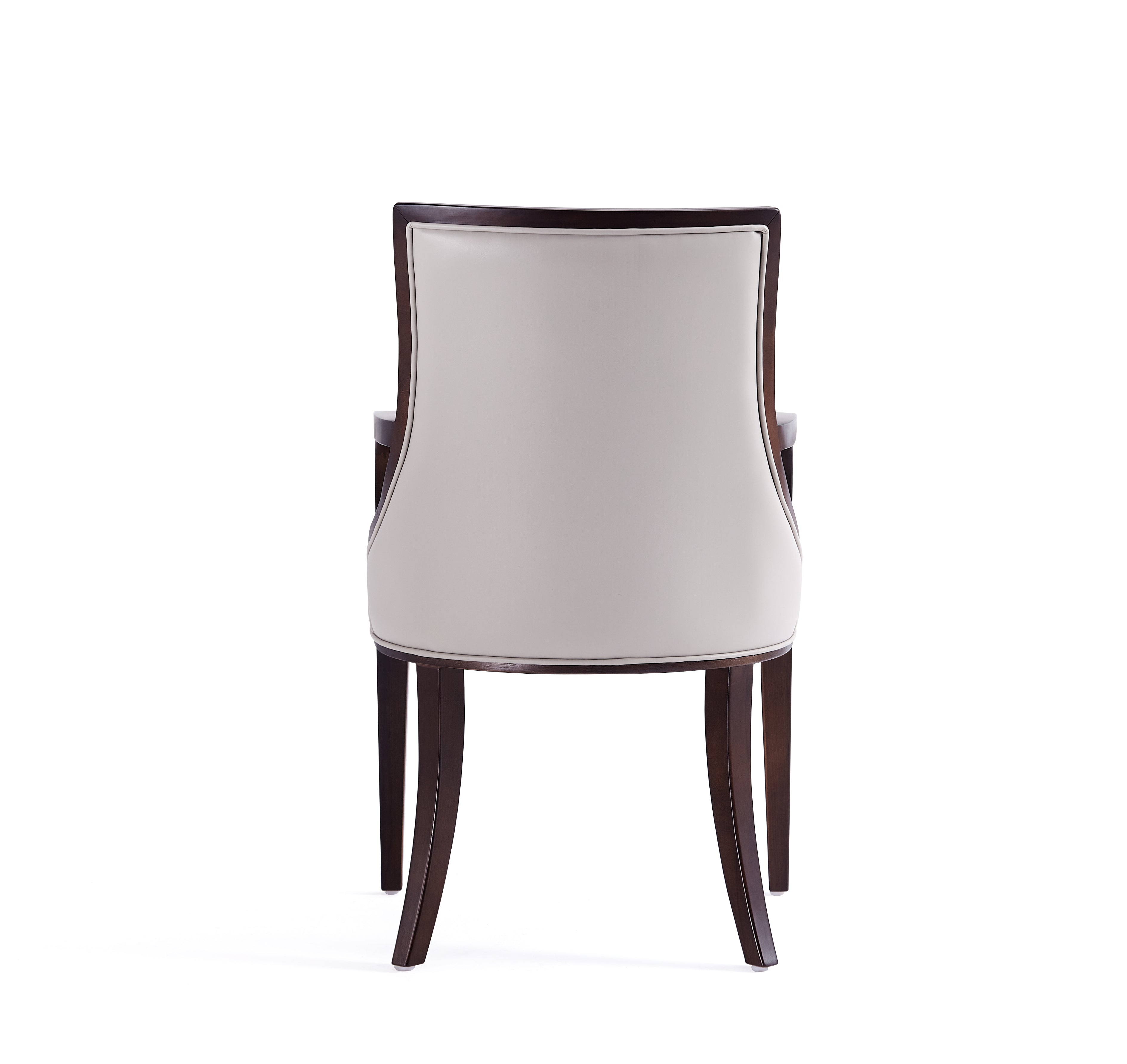 Alt View 2. Manhattan Comfort - Grand Traditional Wood Upholstered Dining Chair with Arms - Light Gray.